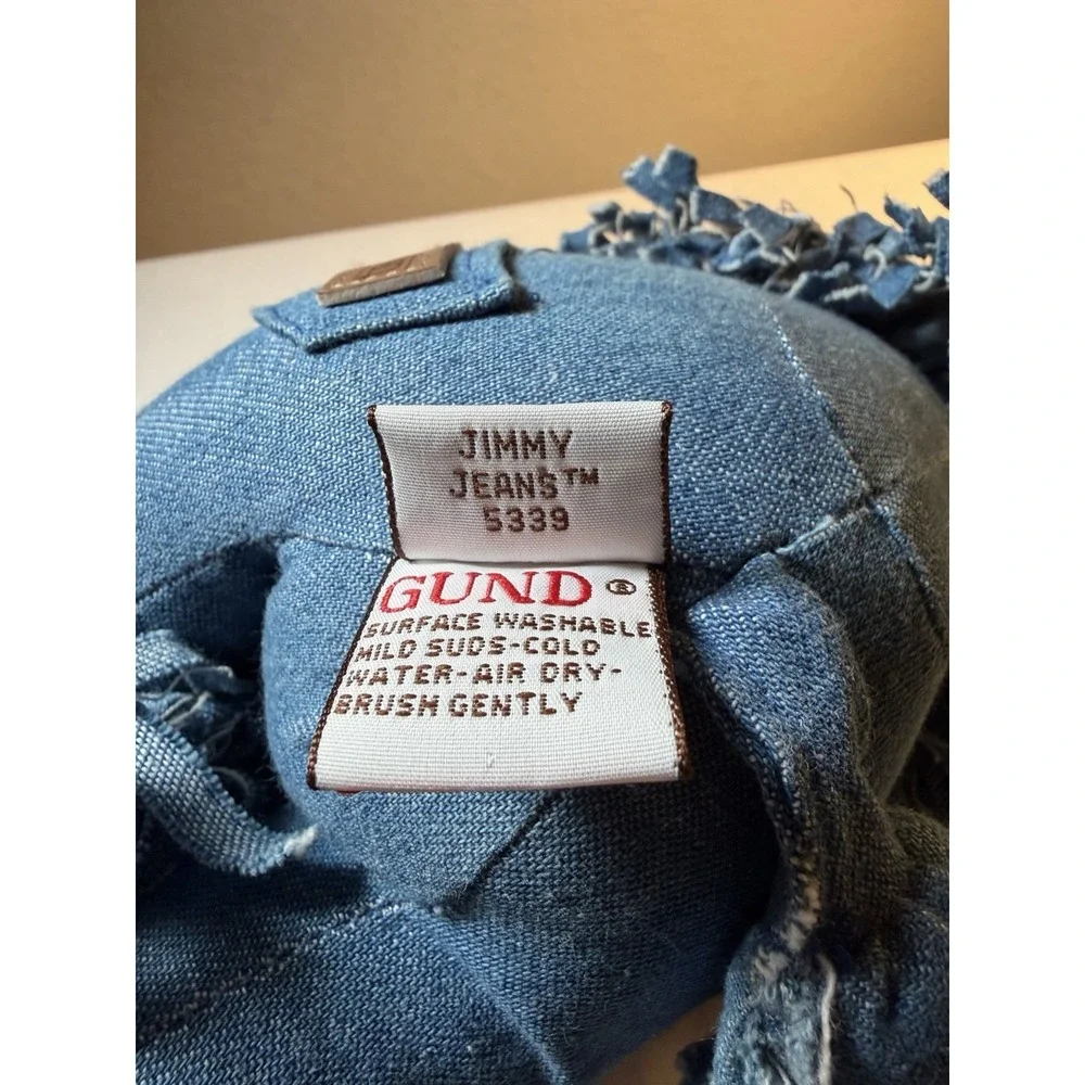 Vintage Dog GUND‎ Blue Denim Jimmy Jeans Poodle Stuffed Animal Plush